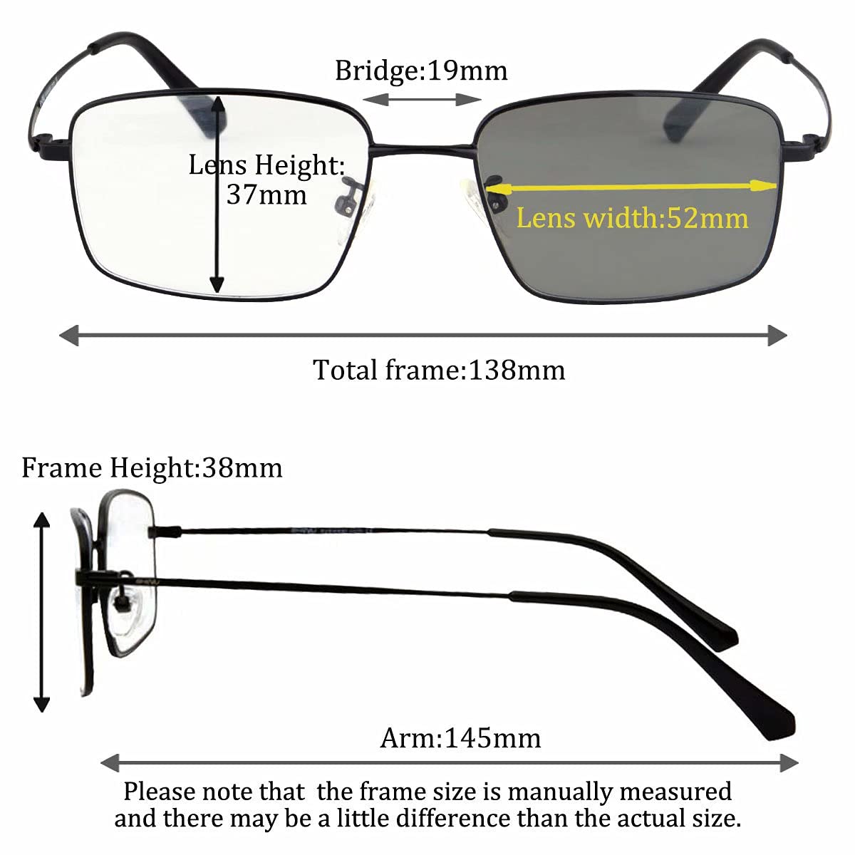 SHINU Photochrom Progressiv Multifokus Computer Lesebrille Herren Blau Licht Blockierung Multifokal Leser Multi Fokus No Linie Brille-MF9045