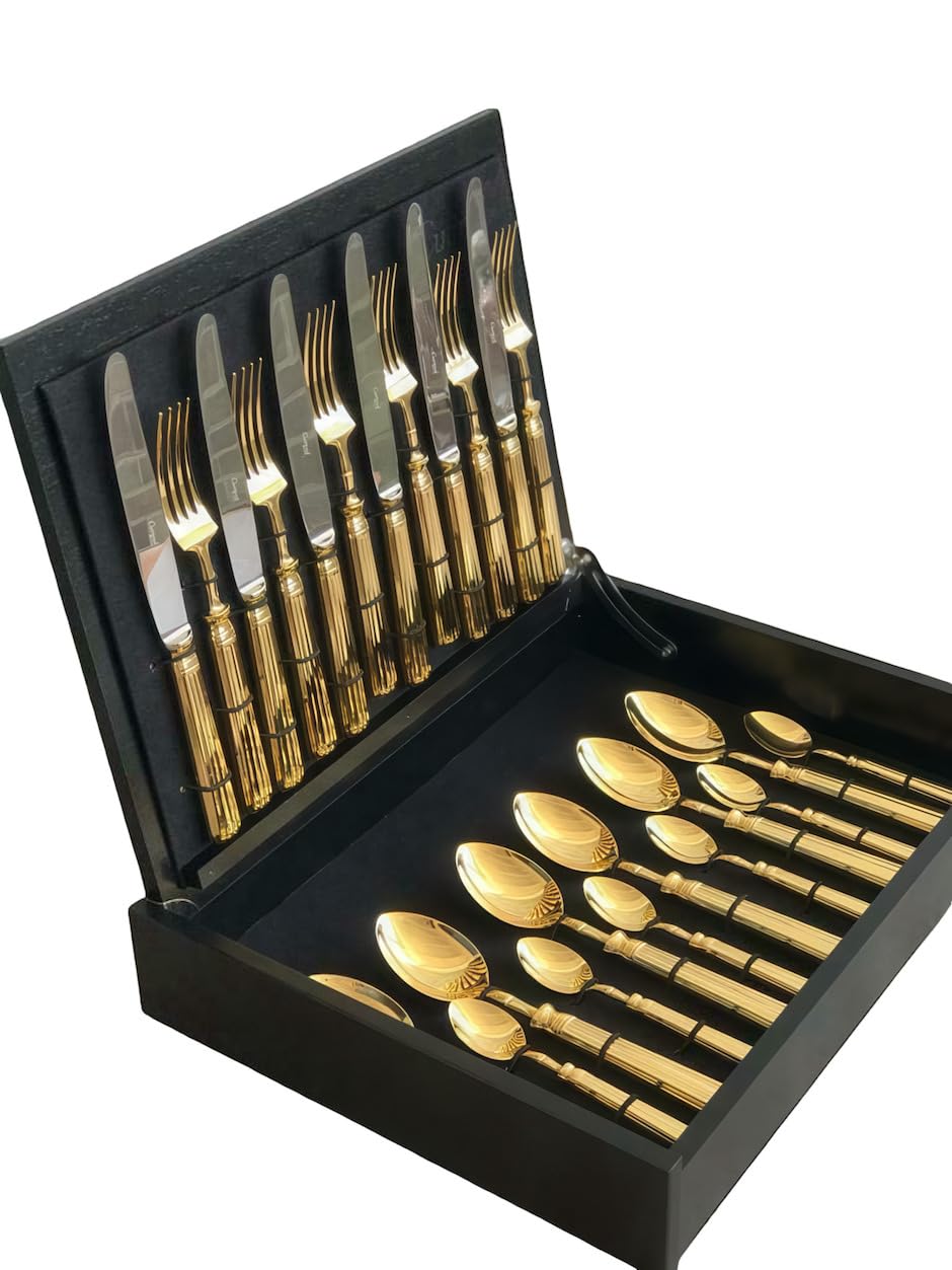 Amazon | Cutipol LINE ゴールドシャイン カトラリー 24点セット