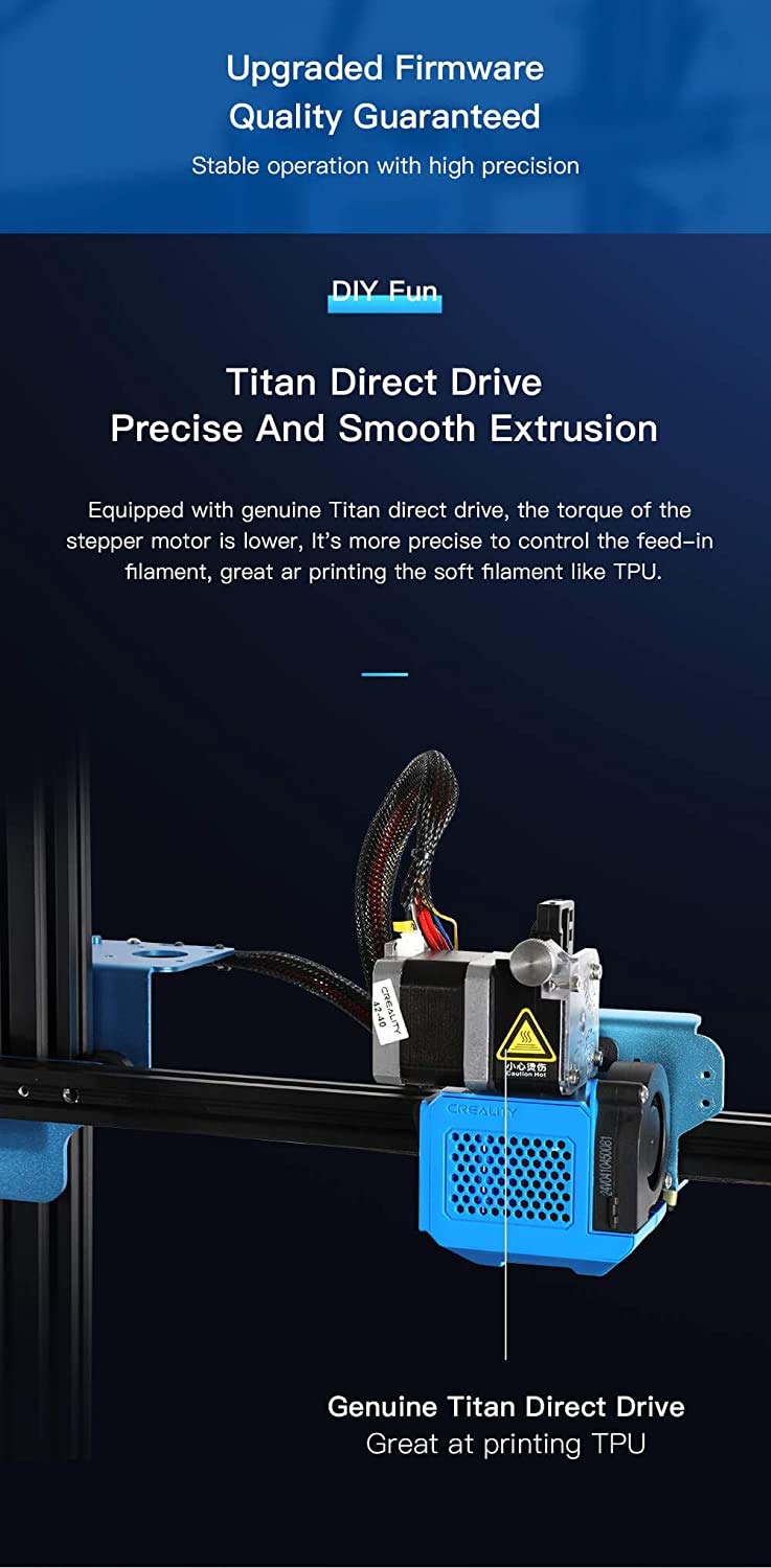 Hot Deals Creality CR-10 V3 3D Printer New Version with Titan Direct Drive, Silent Motherboard Installed and MeanWell Power Supply Large Build Volume 300x300x400mm