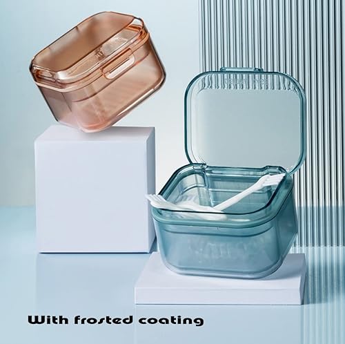 Miniatura 6 de MURRI&MURRDI Estuche de retenedor, caja de baño para dentaduras postizas con cesta de colador, funda protectora bucal, vaso limpiador de frenos,