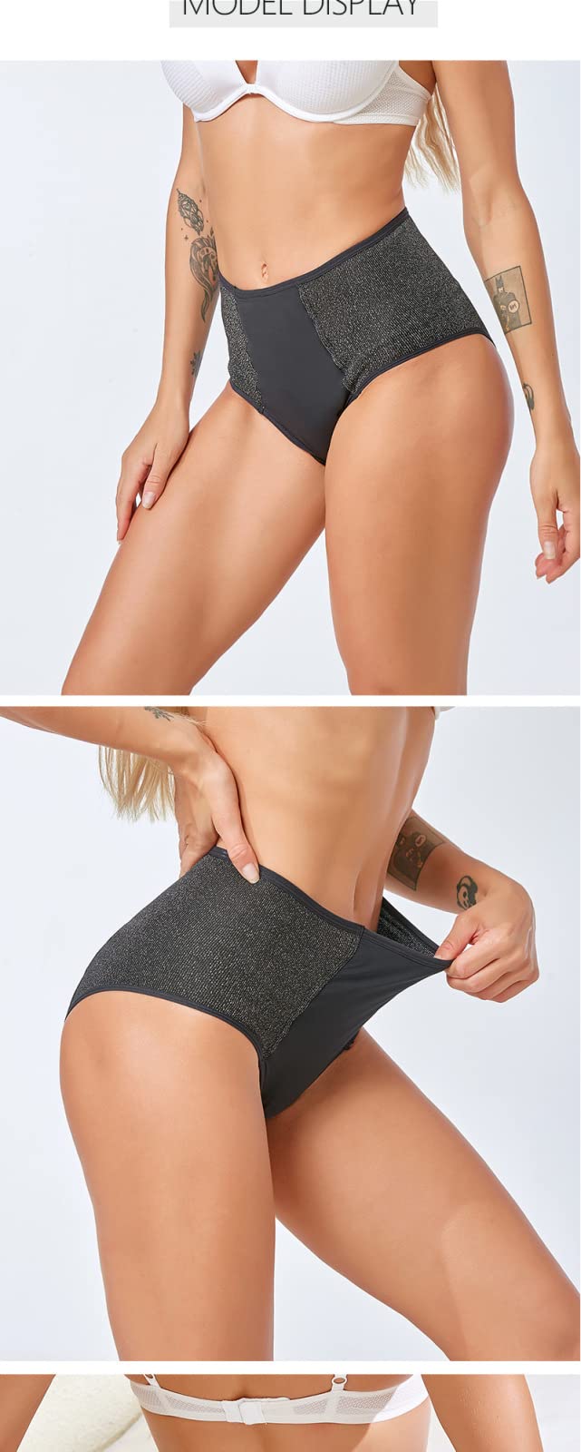 Bragas Mujer Algodon 2/4 Uds Ropa Interior fisiológica sin servilletas sanitarias de Cuatro Capas de Gran tamaño Pantalones Sanitarios menstruales para tía Femenina