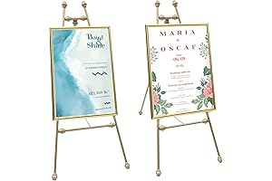 Decorative Easel Stand for Wedding Signs - 2 Pack Adjustable Metal Easel...