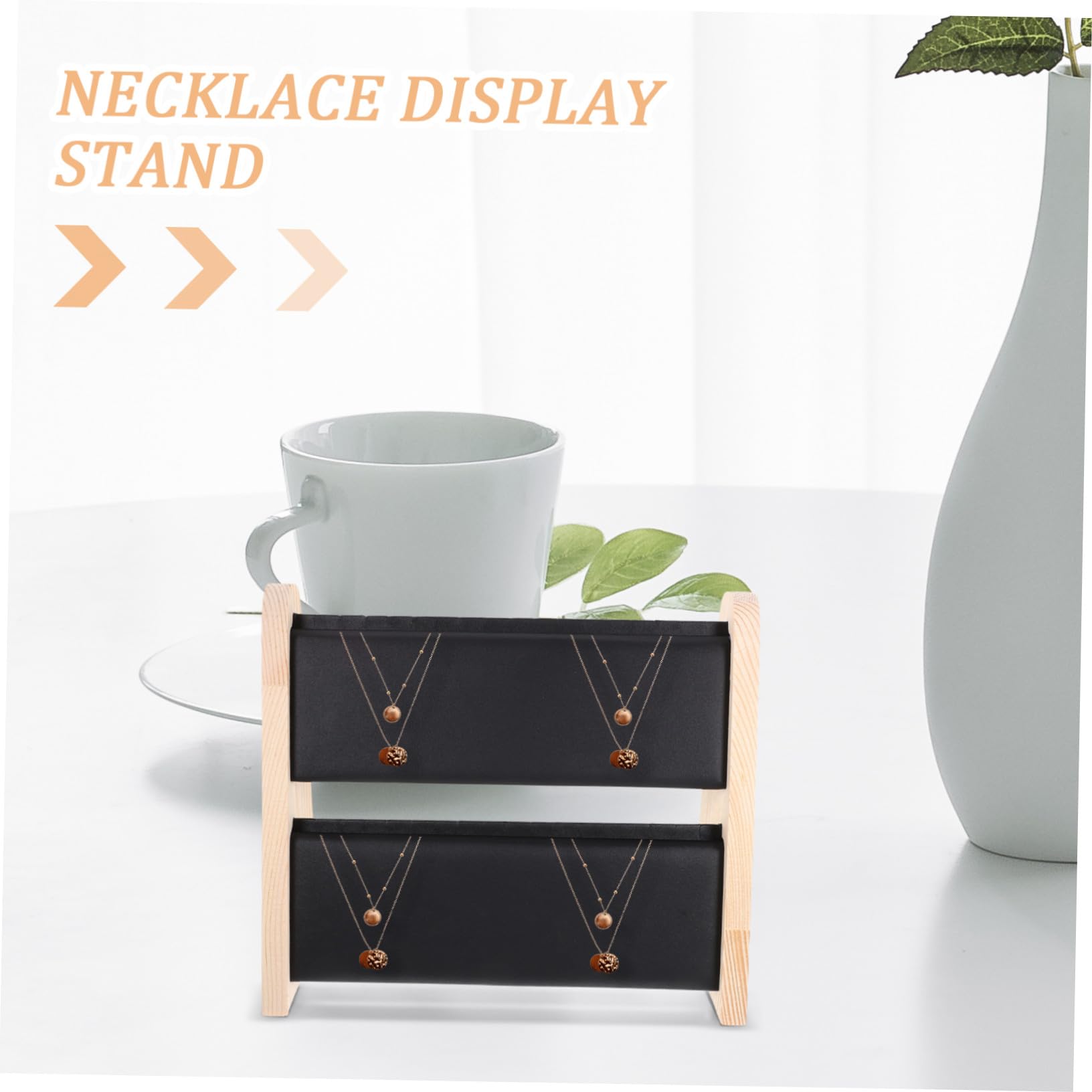 Eleganter Schmuckständer aus Holz für Halsketten und Anhänger Doppellagiges Design mit Großer Kapazität Tisch organizer für Schmuck Stilvolles Wohnaccessoire zur Aufbewahrung und