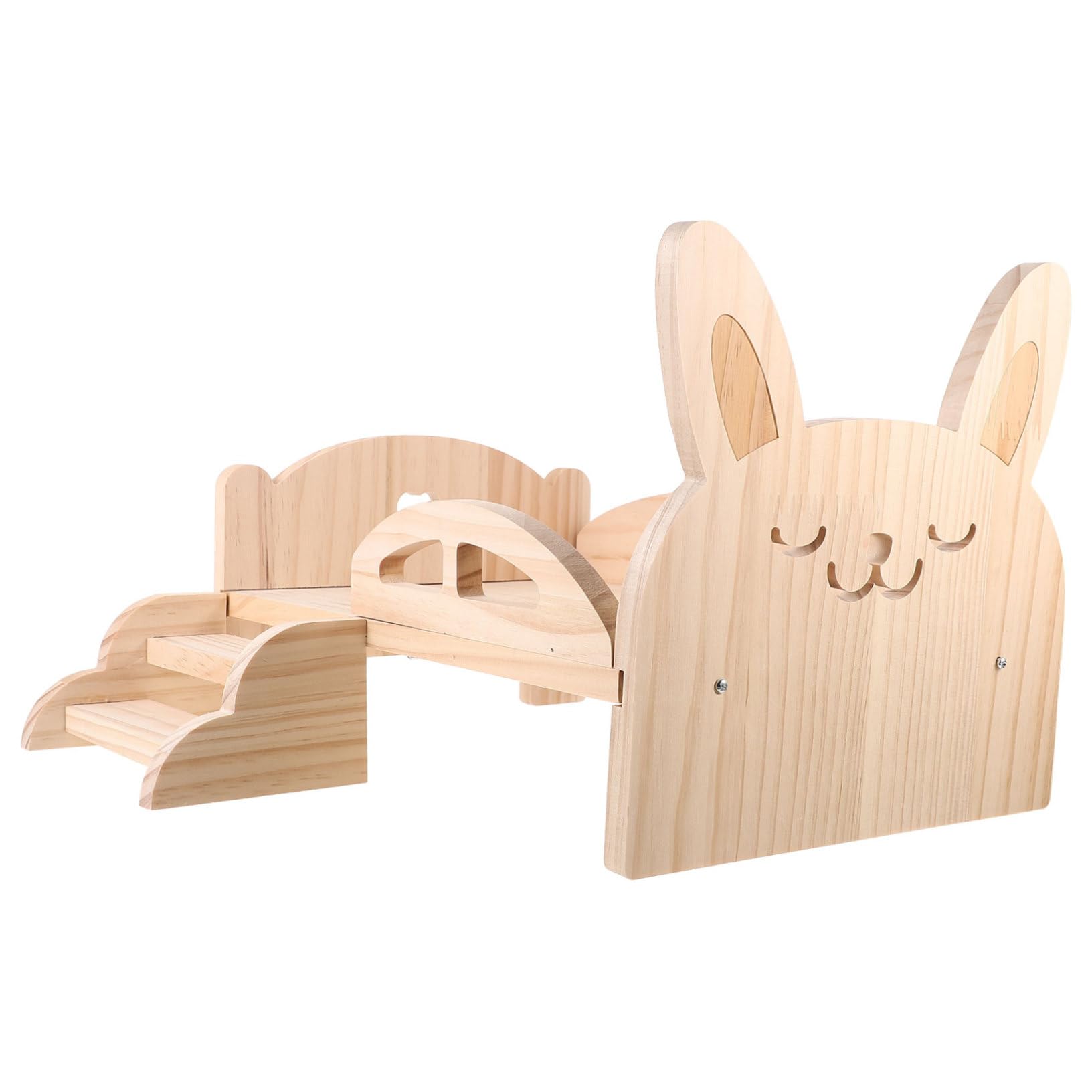 KOMBIUDA Cama de Madera para Cobayas con Escaleras Resistente y Fácil de Cama y para Hámsteres y Pequeños Roedores Jaulas