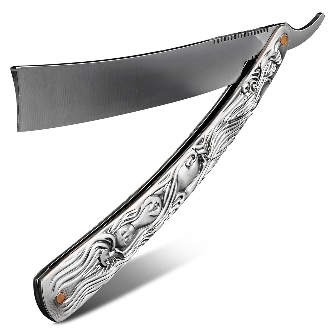 11.4" Men's Straight Razor for Shaving, Carbon Steel Fixed Blade