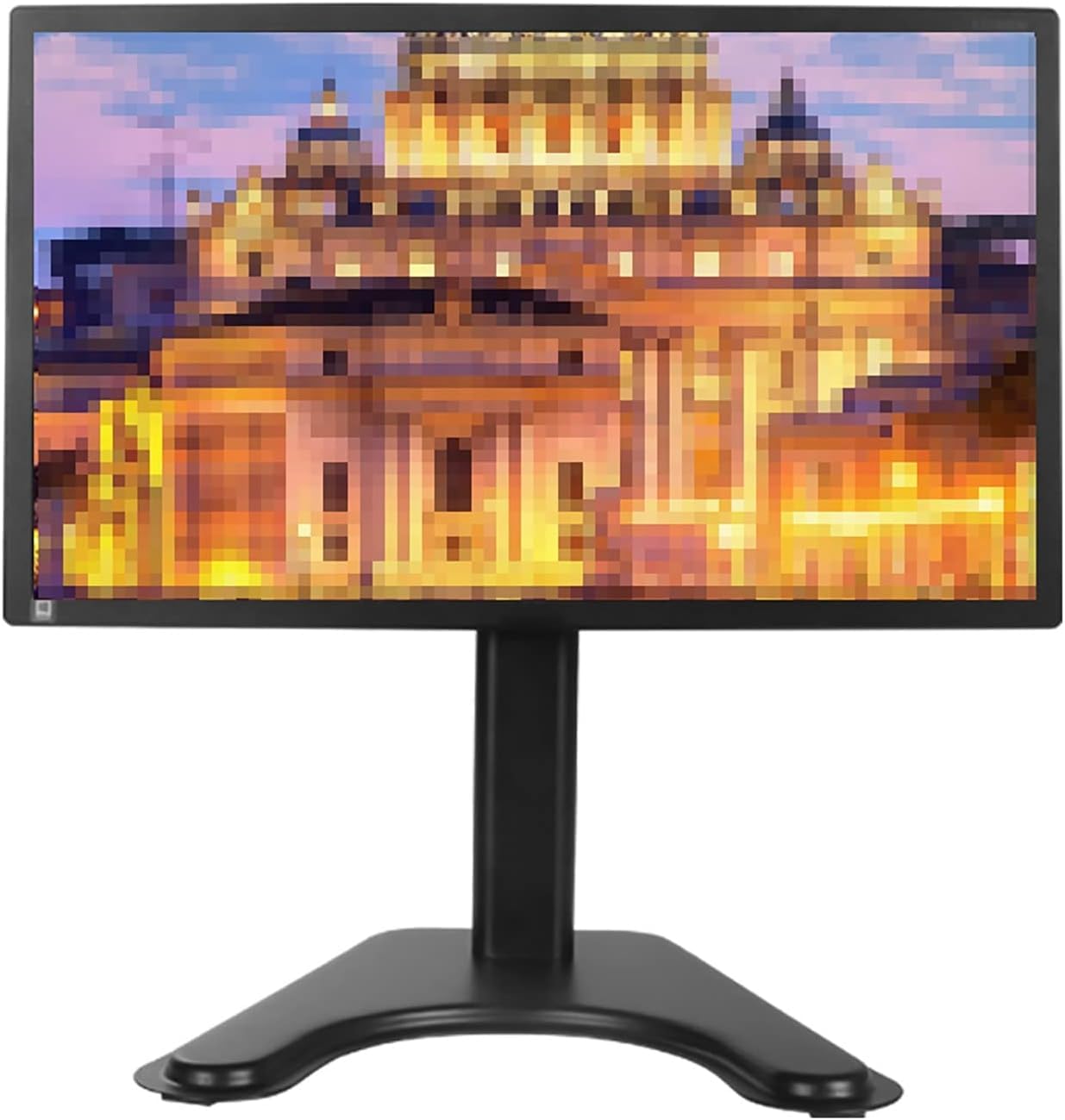 asdchZen Monitor Arms Tv Stand Desktop Tv Stand Height Adjustable Desktop Tv Base,Suitable For 14 To 27 Inch Flat Screen Tvs,Black