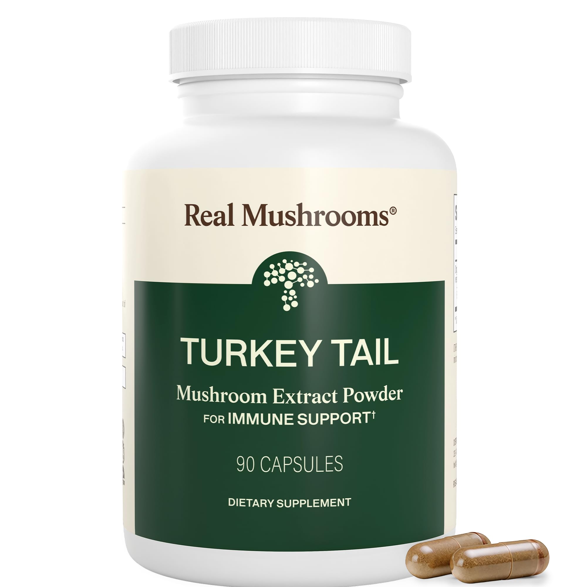 Real Mushrooms Turkey Tail Capsules – Organic Mushroom Extract for Wellness & Daily Rhythm – Vegan, Non-GMO, No Fillers Turkey Tail Extract – 90 Count Mushroom Supplement