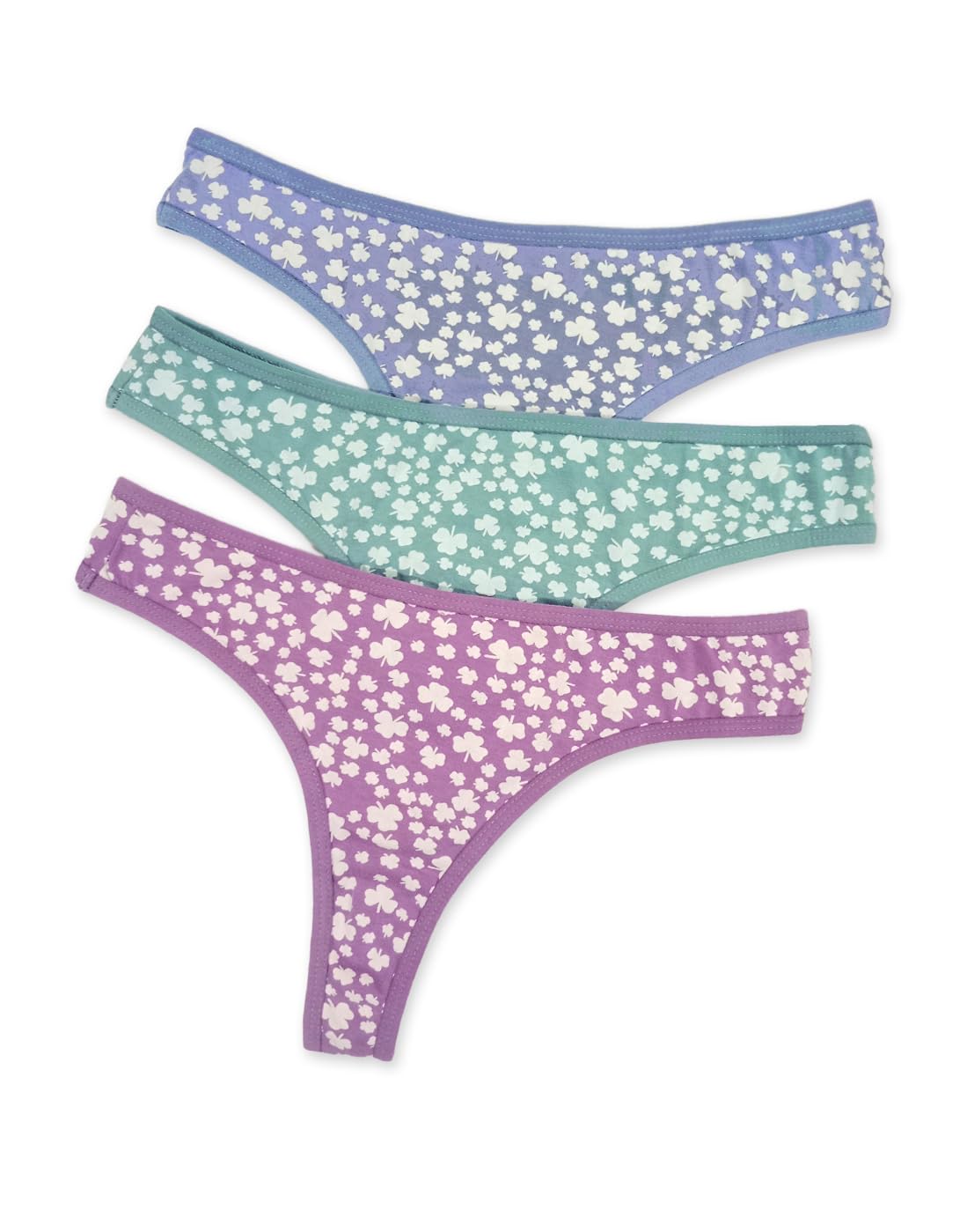 Women's Breathable Multicolor Printed Cotton Thong Panties Pack of 3