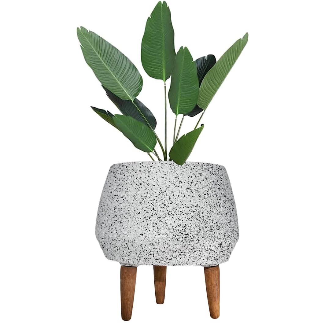 Elly Décor Fioriera Moderna In Fiberstone Bianco – Vaso In Fibra Di Vetro Con Tappo Di Drenaggio – Leggera E Resistente Per Interni/Esterni 30,5 Cm