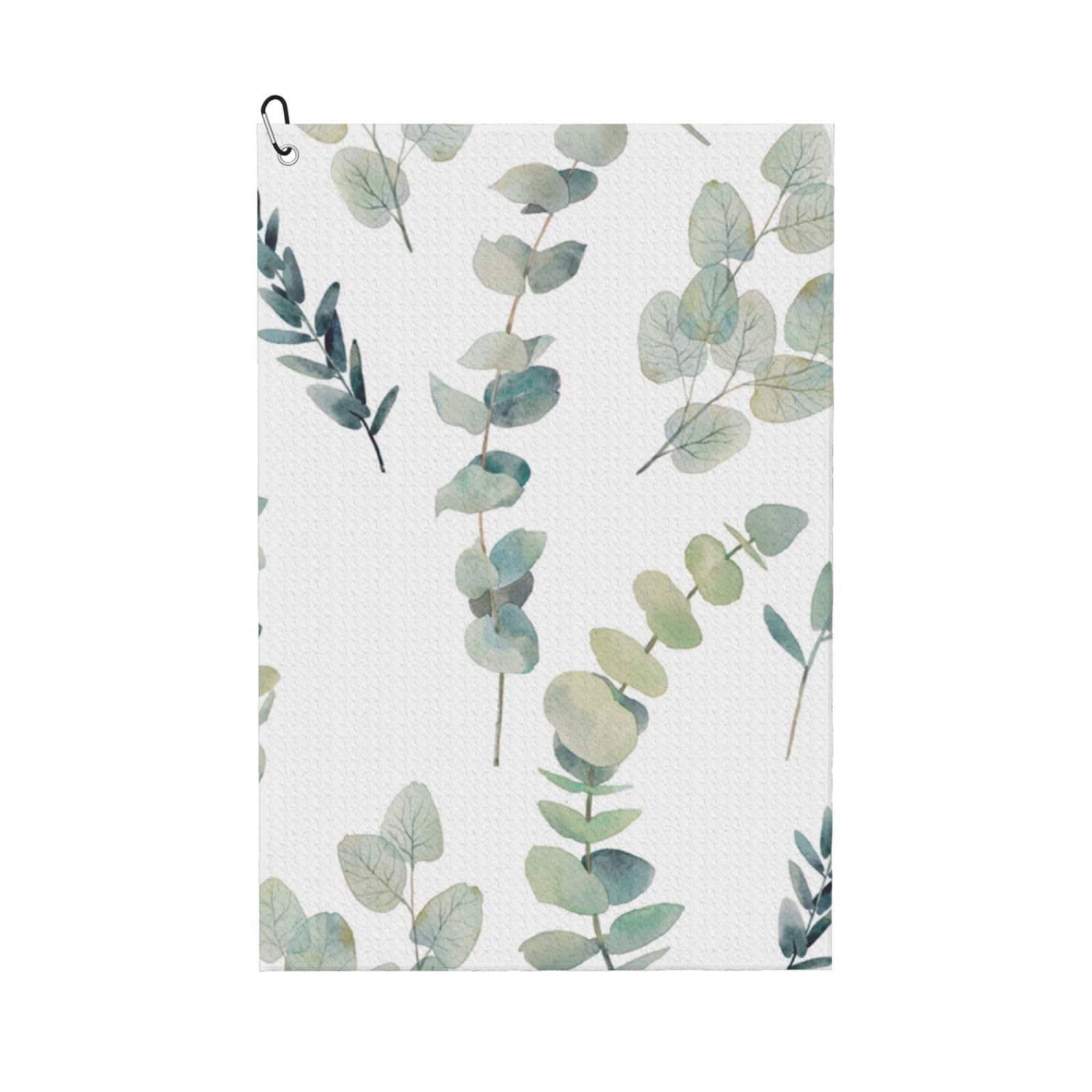 Hnnkloy Eucalyptus, 16x24 in Portable Waffle Golf Towels with Carabiner Clip for Golf Bag