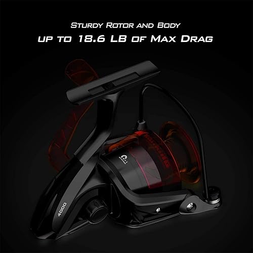 Miniatura 4 de KastKing Brutus Spinning Reel, Freshwater Spinning Fishing Reels, Graphite Frame, CNC Aluminum Spool, 5.2:1 Gear Ratio, 4+1 Ball Bearings
