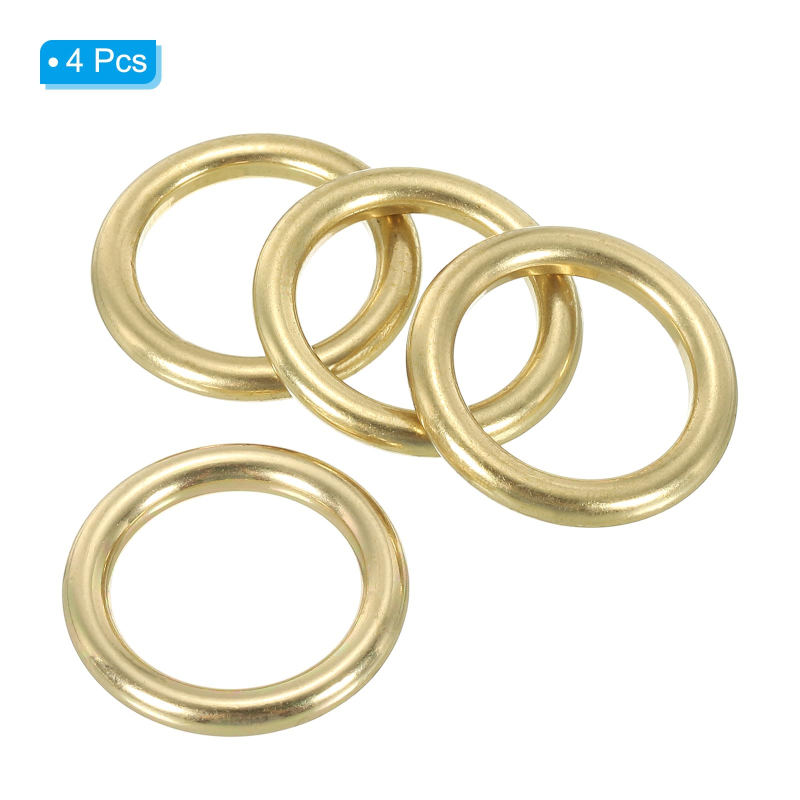 PATIKIL Brass O Ring, 4 Pack 0.8 Inch Inner Dia Solid Brass Round Ring Circle Loop Buckle for Leather Craft Purse Bag - Image 3