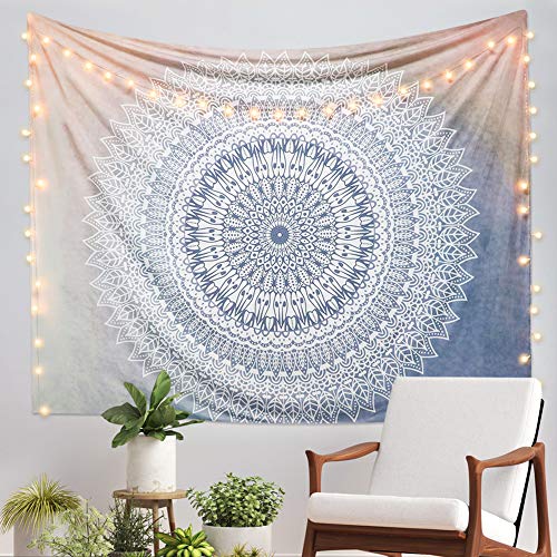 Dremisland Mandala wandtapijt, grijs en roze, lotustapijt, wandtapijt, Indiaas, Boheemse hippie, wandtapijt, doek… - Afbeelding 7