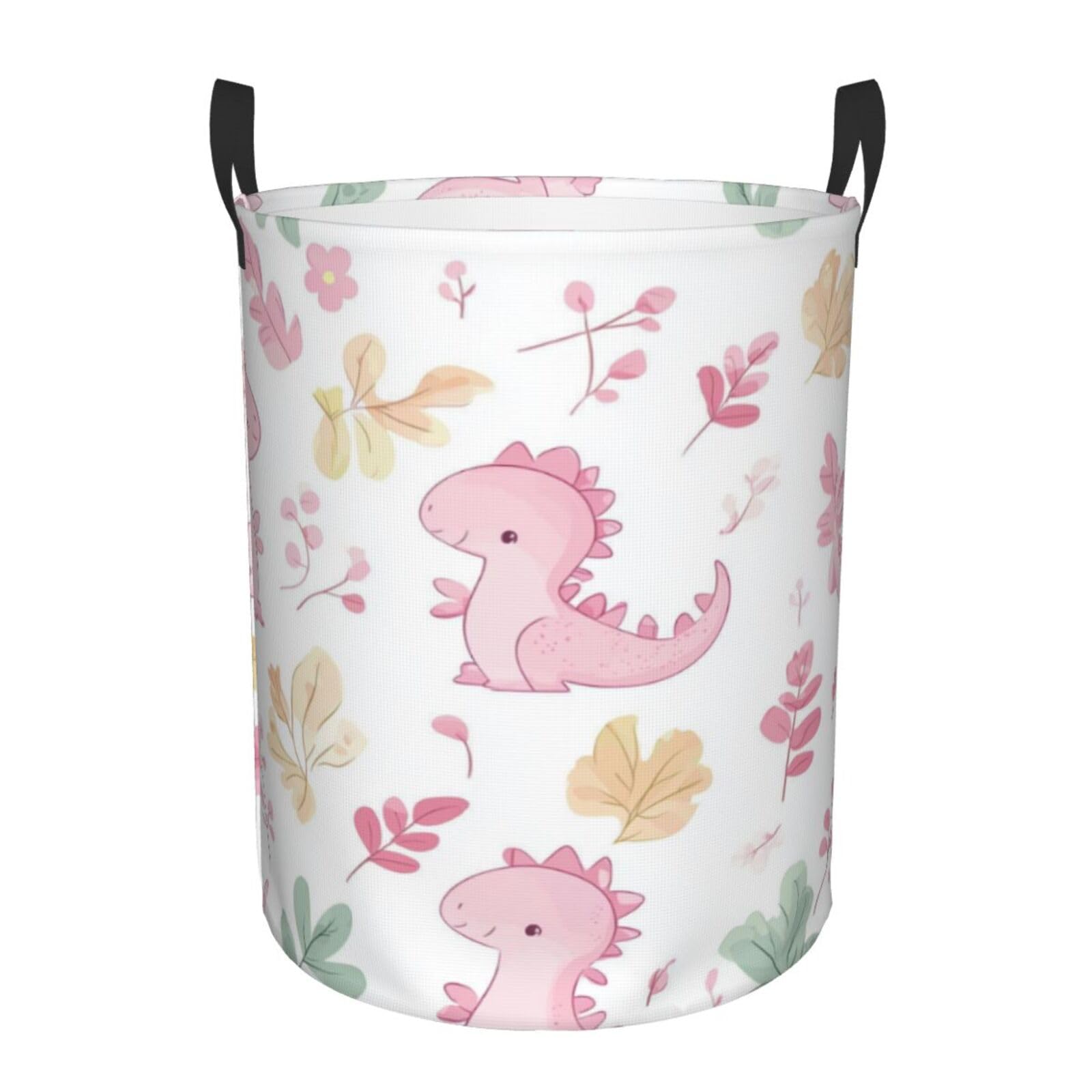 Cesto de Ropa 40X50cm Lindas hojas de dinosaurio rosas Bolsas de Ropa