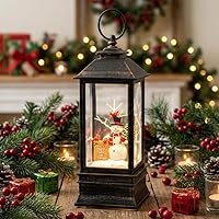 Vista 9 de Linterna de Globo de Nieve Navideño de 10" con Muñeco de Nieve de Granja, Globos de Nieve Giratorios Brillantes Iluminados con Música