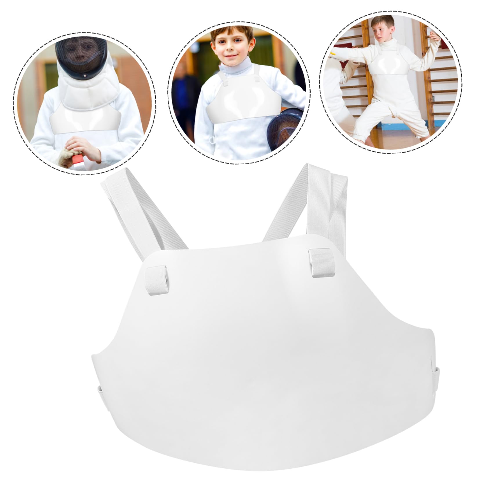 Brustschutz für Fechtsportarten Kinder mit PVC Material und Verstellbaren Riemen für Komfortablen Schutz bei Fechtübungen und Trainingssessions
