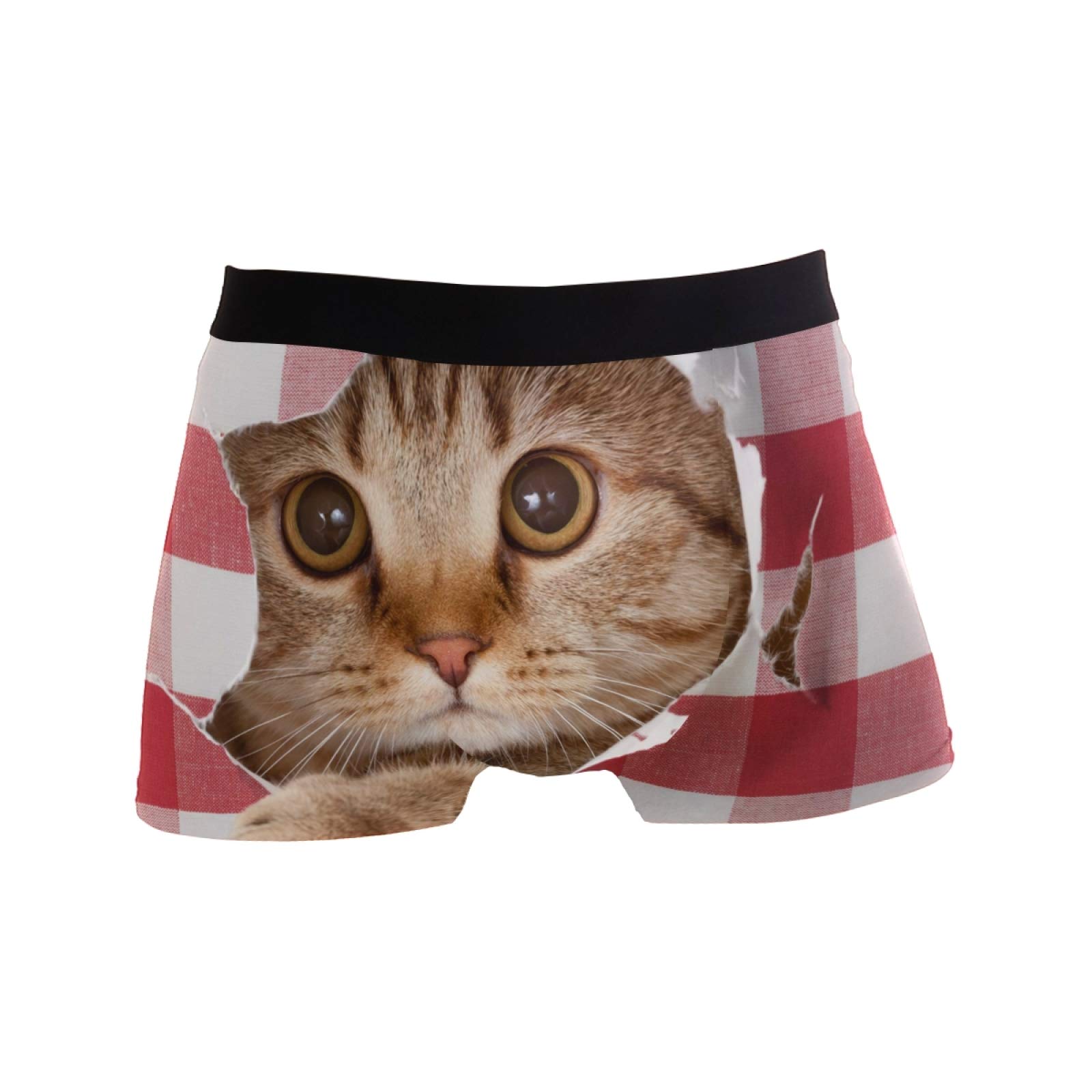 Linomo Men's Boxer Briefs Cute Animal Cat Boxers Shorts Underwear Underpants Multicoloured