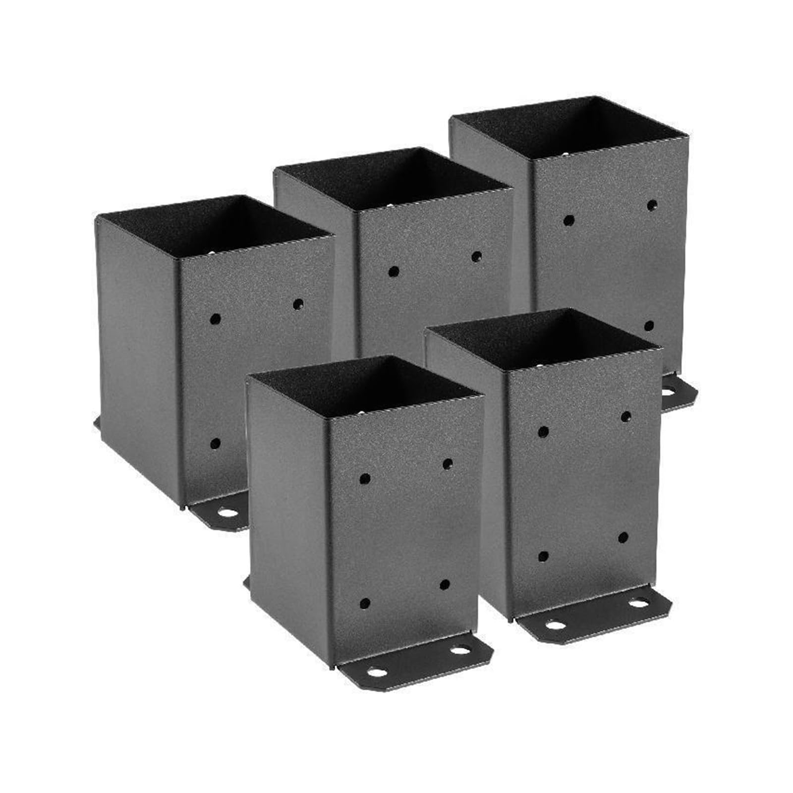 Montaje de base poste cerca 3,6 ×, pulgadas 5 10 piezas Anclaje cubierta hormigón Recubierto polvo 2, libras con 26 tornillos autorroscantes Herramientas de jardín(Black 10pcs)
