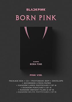 YG PLUS BLACKPINK - [BORNPINK BOX SET] (PINK VERSION) 2nd Album CD + Photobook + Envelope + Lyrics Paper + Large Photocard + Postcard + Instant Films + Selfie Photocard + (Extra Blackpink 5Photocards + Pocket Mirror)