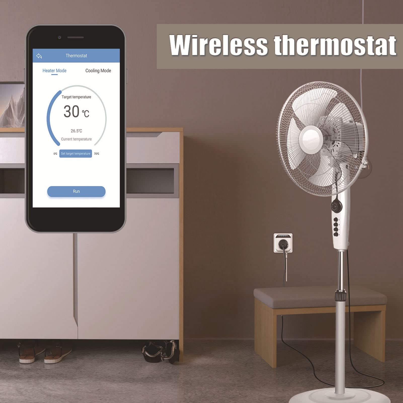 TOPINCN Thermostat WiFi Intelligent Programmable Prise de Courant Télécommande Blanc Thermostat sans Fil Prise de Courant Thermostat Intelligent pour Pièce Intérieure 2,4 GHz WiFi EU Plug