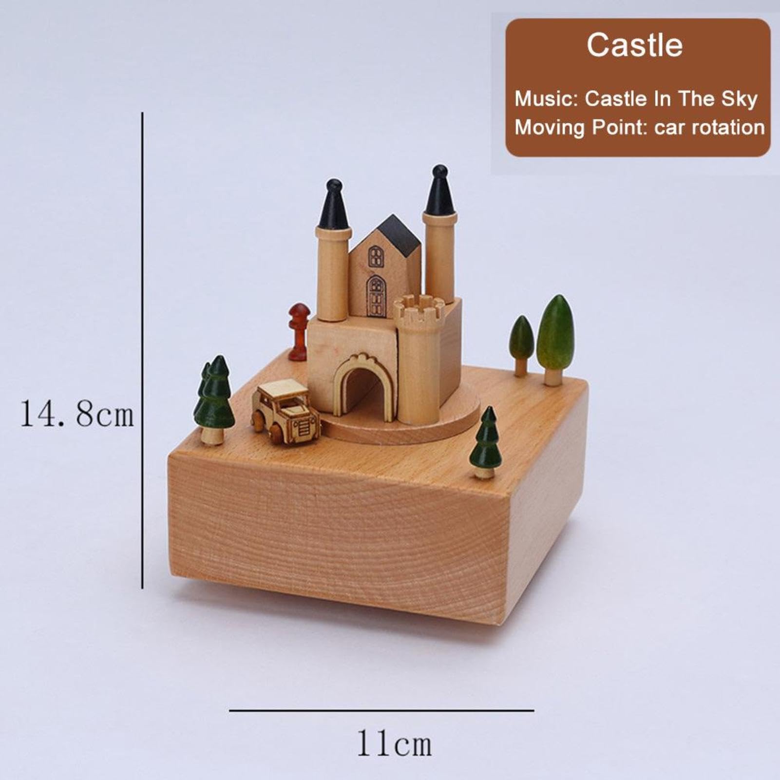 Carillon per bambini, carillon in legno - Scatola musicale per ballerina | del castello di Clockwork | Giocattoli sonori rotanti per culla per lo sviluppo dei bambini, ornamenti per la scuola materna
