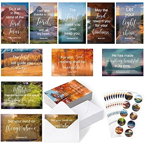 Jetec 60 Pieces Encouragement Cards with Envelopes and Stickers Cover