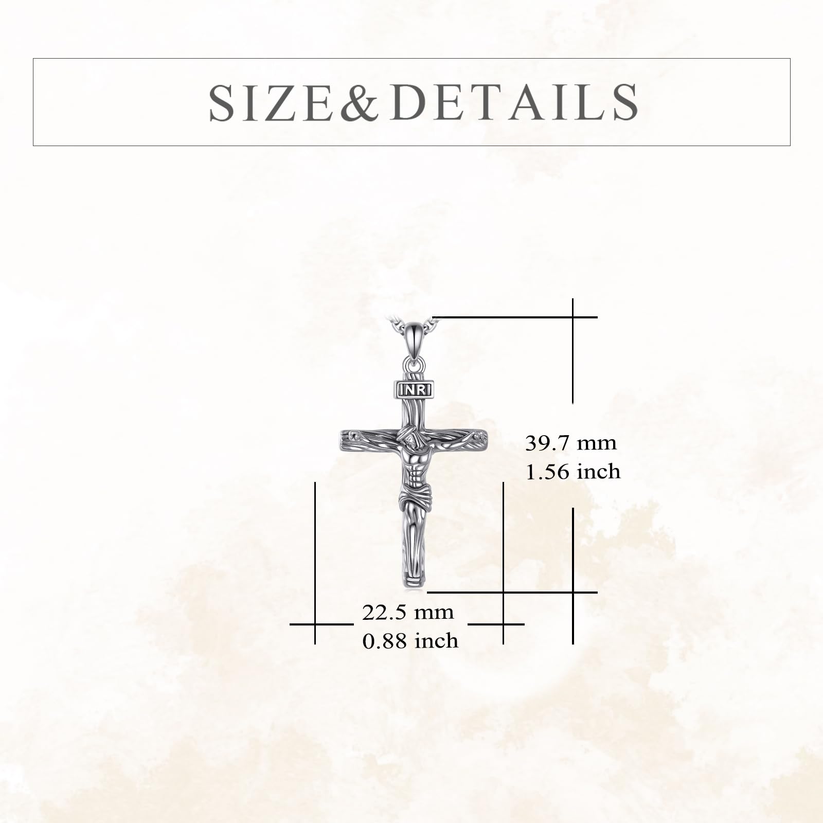 KZX Jesus Kreuz Halskette für Männer und Frauen 925 Sterlingsilber Kreuzigungsanhänger Religiöse Halsketten Jesus Schmuck Geschenke für christliche Gläubige