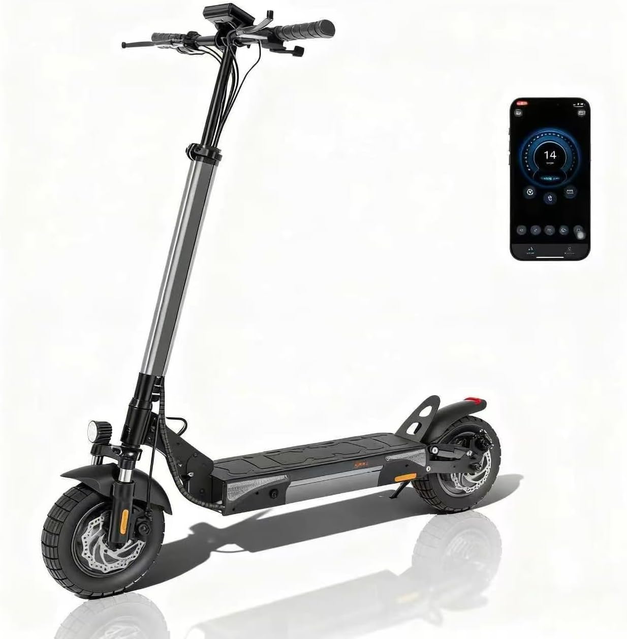 Electric Scooter for Adults, 1000W Powerful Motor E Scooter with 28 Mph Top Speed & 28 Miles Long Range, 10" Pneumatic Tires, Dual Suspension, Foldable Design for Commuting