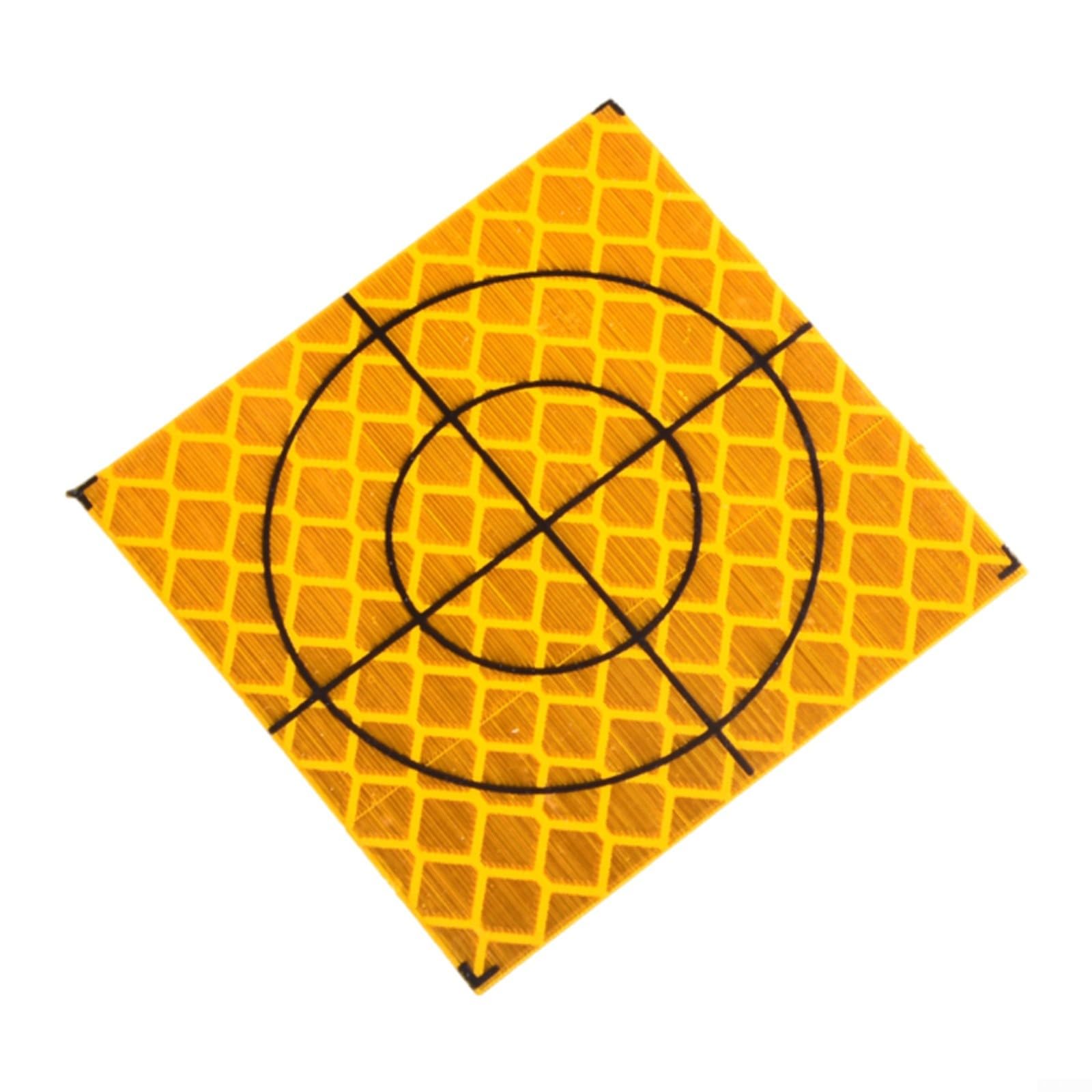 100 Stück Totalstation Reflektorfolie 20-60mm Selbstklebend Acryl Zielmarke für Vermessung Bauwerküberwachung Tunnel Gelb(50x50mm)