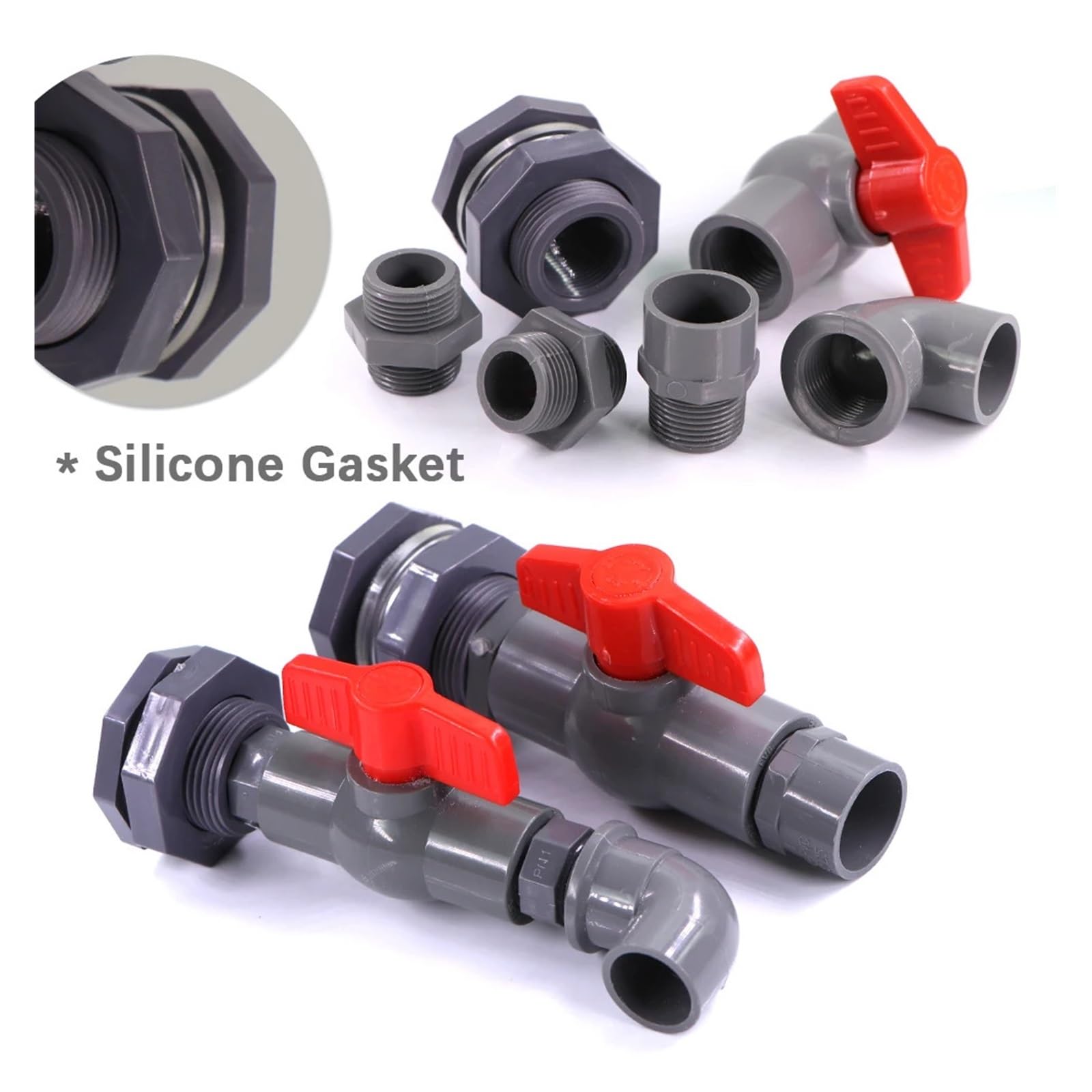 1/2 "3/4" 1 "PVC Ball Ventil Wasser Aquarium Adapter Garten Bewässerung Aquarium Pipeline Einlass Wasser Ablauf Joint Verbinden Reparatur(for 25mm Through,3PCS)
