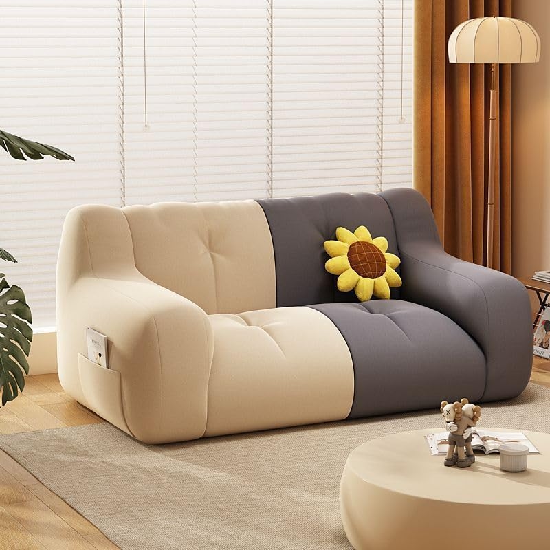 Lazy Sofa Couch für kleine Räume, Einzel- oder Doppelsofa, kleines Sofa, Schlafzimmer, Sofa, das sich hinlegen und schlafen kann, Wohnzimmer,