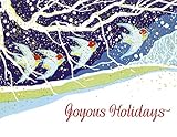  Art Deco Boxed Christmas Cards: Birds Flying Through the Snow