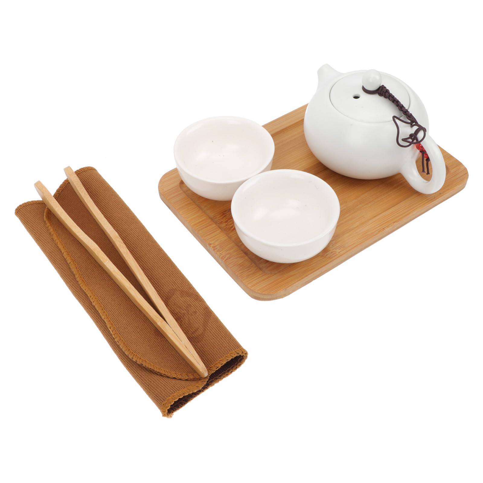 Juego de té portátil de cerámica con tetera de 180ml y taza de viaje