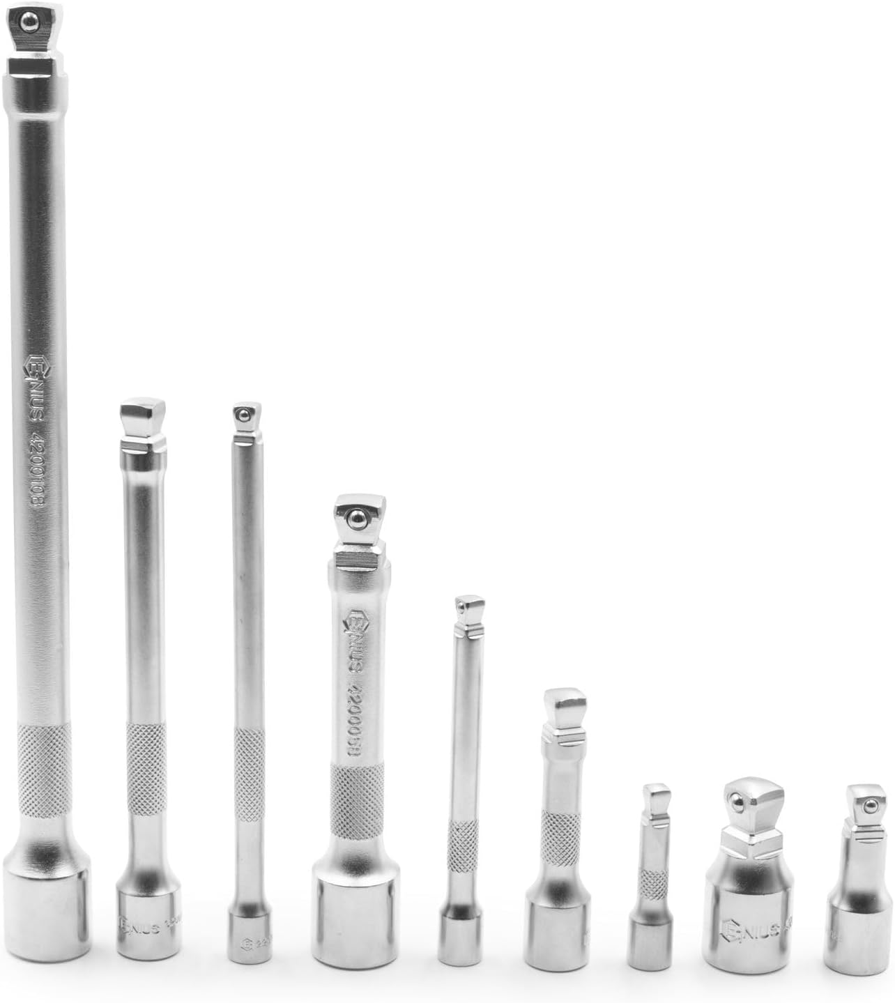 GENIUS TOOLS 9PC 1/4"", 3/8"" & 1/2"" Dr. Wobble Extension Bar Set - BE-2349"