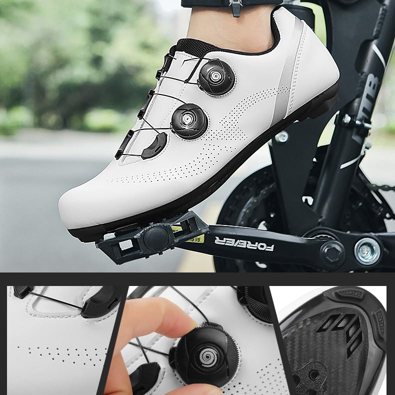 Męskie i damskie buty rowerowe do użytku wewnątrz rower treningowy trampki unisex płaskie trampki rower szosowy gumowa podeszwa buty sportowe oddychające antypoślizgowe buty rowerowe szosowe, biały