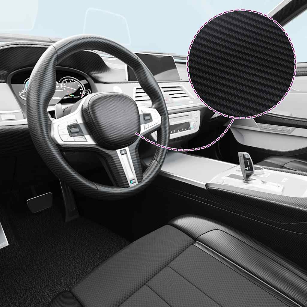 Mangloder - Pellicola autoadesiva per auto, 2 pezzi, effetto fibra di carbonio 3D, 100 x 150 cm, pellicola autoadesiva in vinile per auto, tuning, protezione della vernice, colore nero