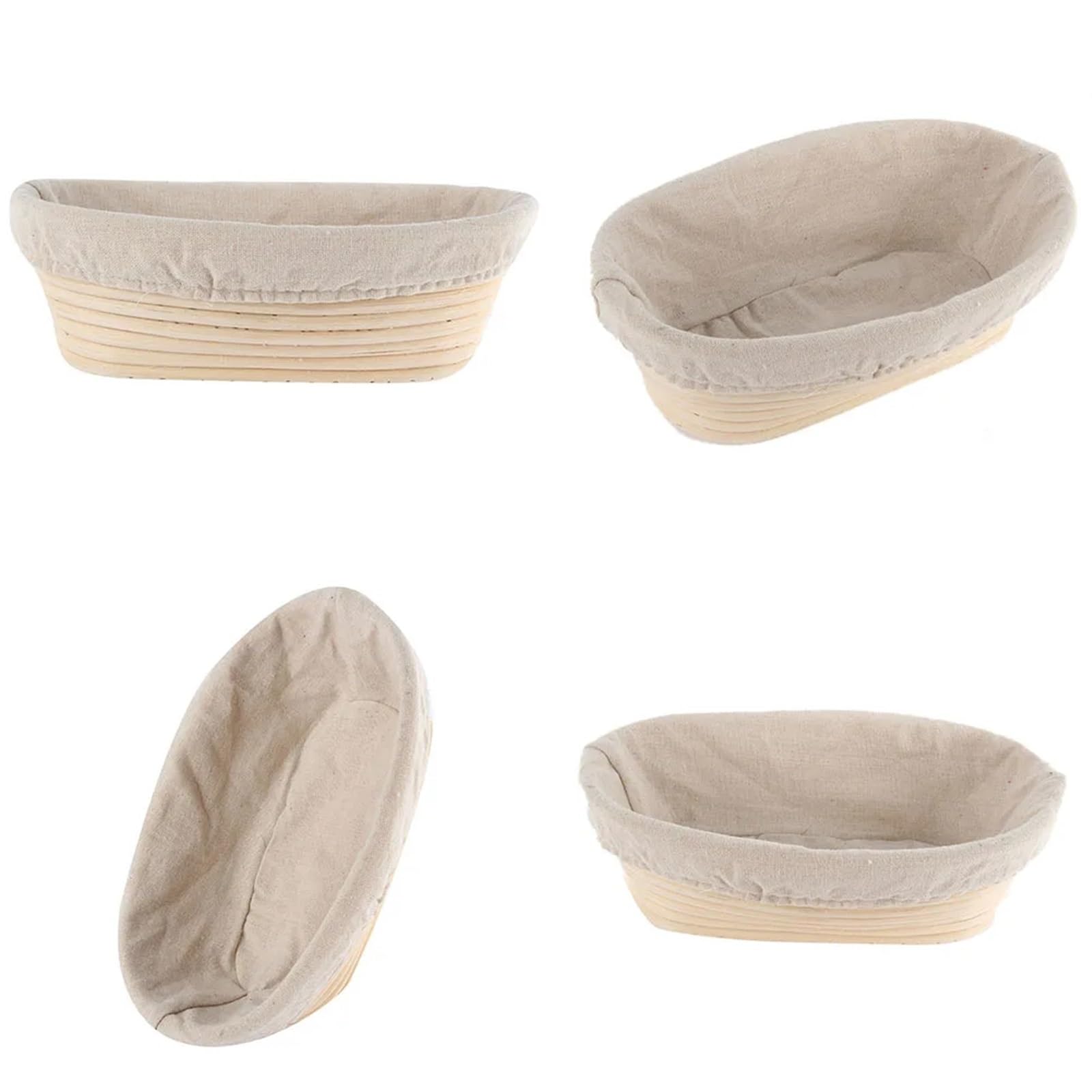 2 uds largo Banneton Brotform prueba de pan cesta mimbre cestas almacenamiento organizador molde Para Hornear Pan(28X14X8CM)