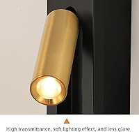 Vista 4 de Luz LED de pared para lectura de noche, con puerto de carga portátil con botón, interruptor de control de elevación, cableado empotrado desenchufado