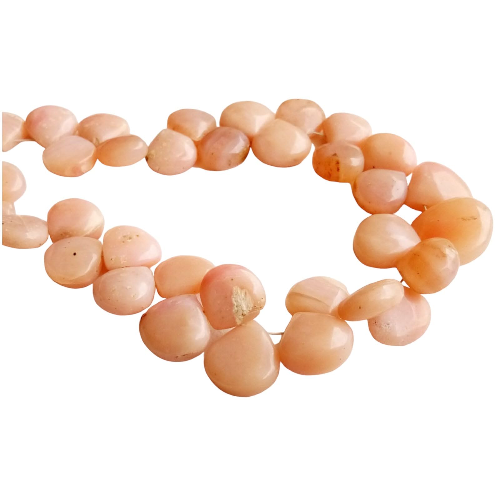 Collier d'opale rose en briolette cœur pour sublimer vos tenues d'été