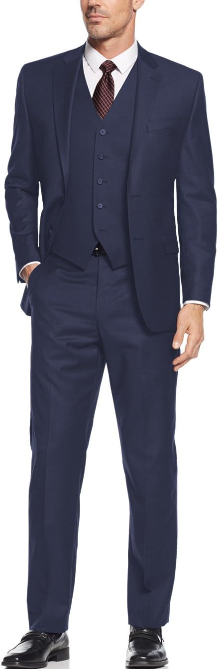 Salvatore Exte Men's Vested Three Piece Suit Blazer Jacket Dress Vest Plus Pant