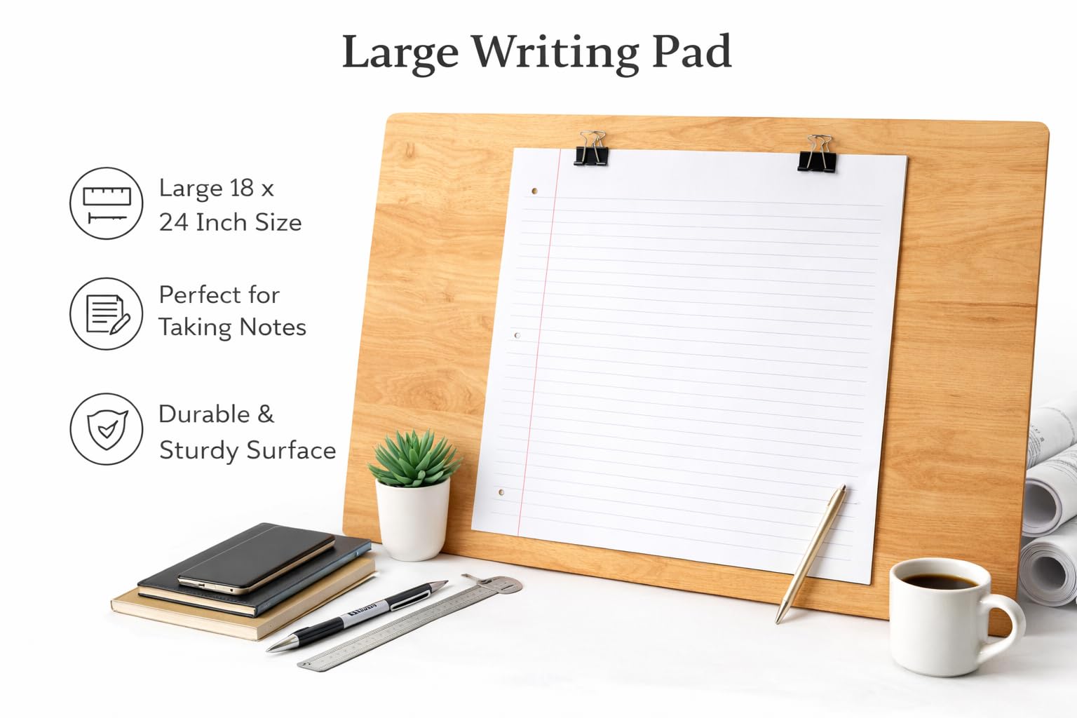 Study Pad Large Size Plank for Students - MDF Drawing Board for Painting Wooden Writing Pad for Chair | Study Planks for Students Big Size | Lap Pad Hardboard Wooden Board for Painting, 16x24 Inch, 7MM 4