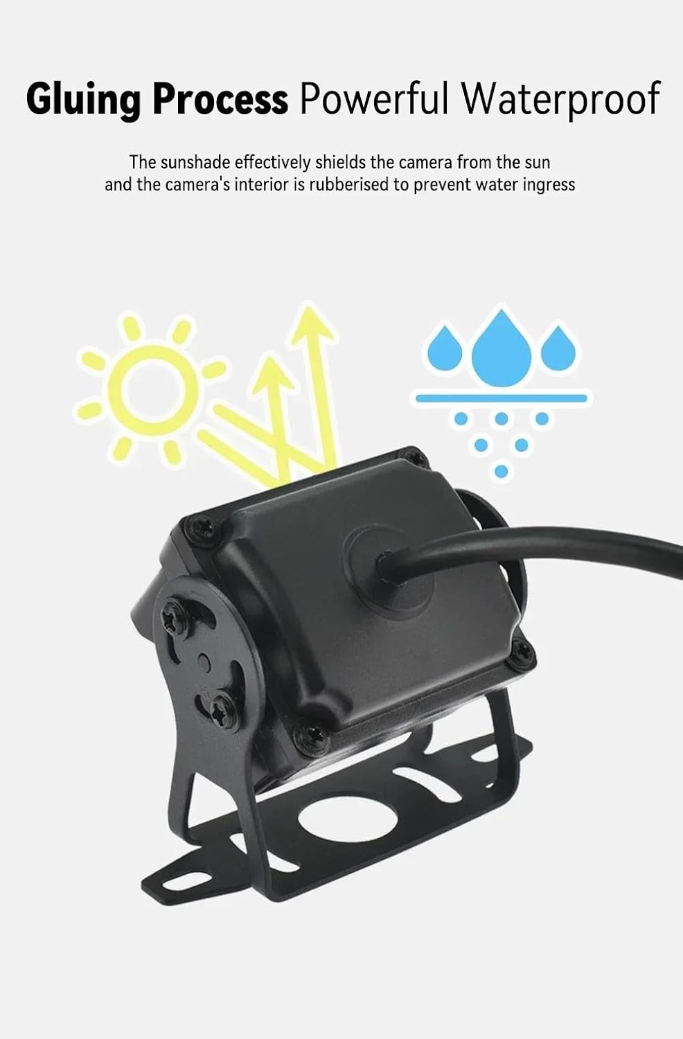 EVERSECU Wired Backup Camera, 12V-24V Wide Range Input​ Reversing Camera, Waterproof Night Vision Wide View Angle Rear View Camera with 4 Pin Aviation Connector for RV Camper Truck Trailer Bus Van