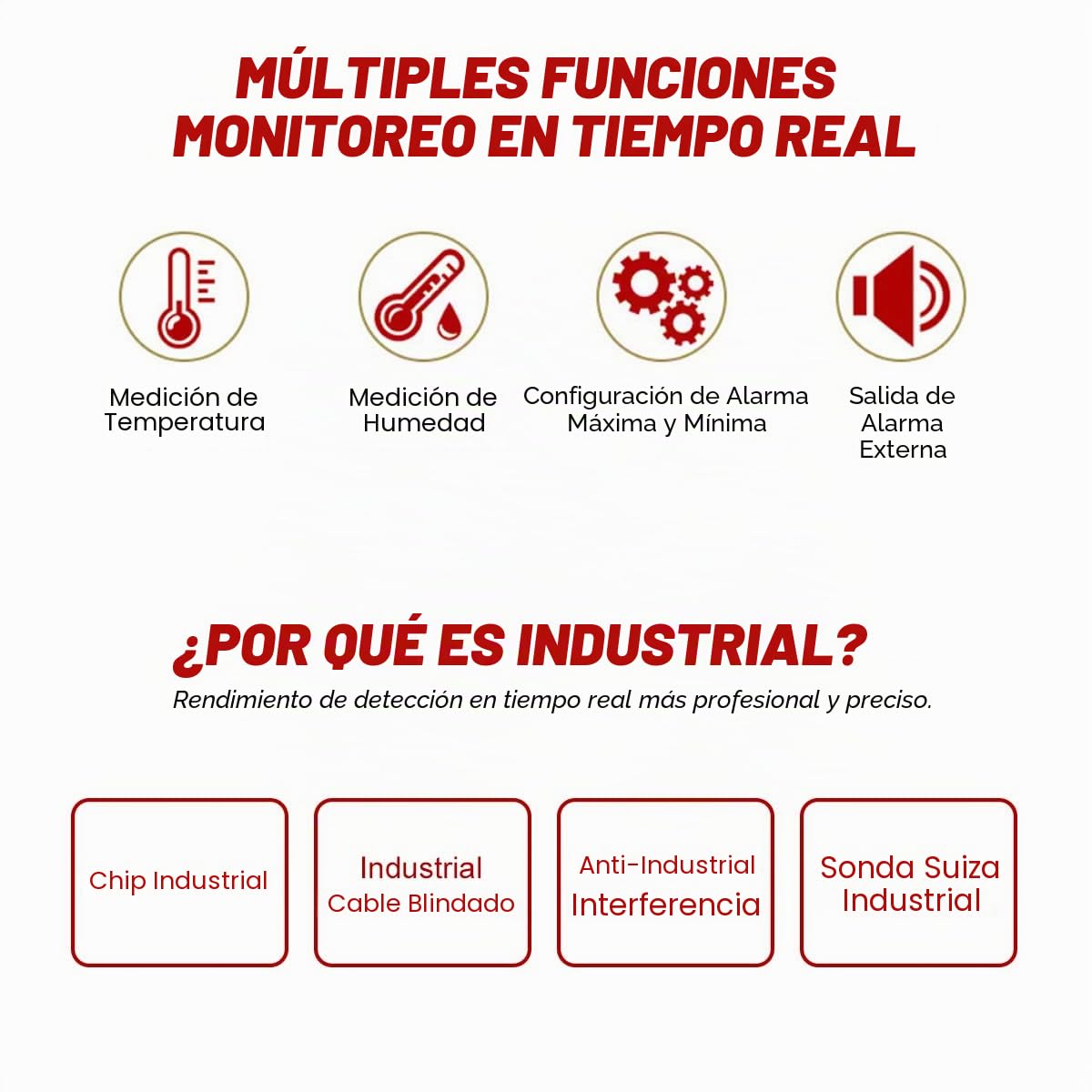 Irfora Temperatura inteligente -20℃-80℃(-4℉-176℉) Medidor de humedad con pantalla digital LED Termómetro digital montado en la pared Higrómetro Industrial Agrícola Hogar Higrómetro