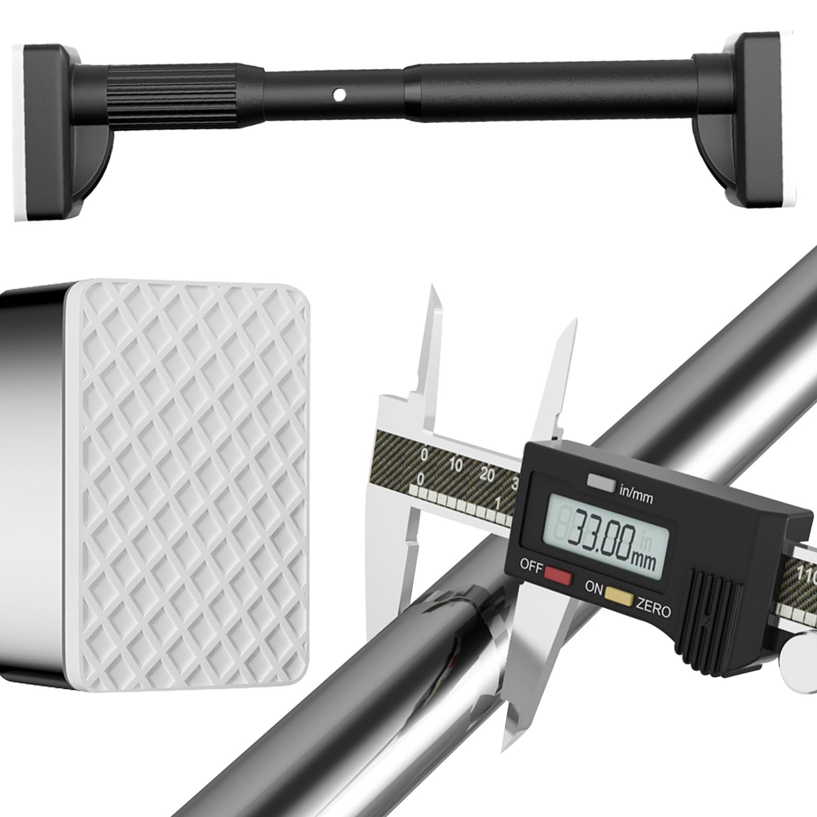 Barra de cortina sin taladrar, 410-500 cm, 360-450 cm, 310-400 cm, antideslizante, telescópica, para baño, armario, ventana