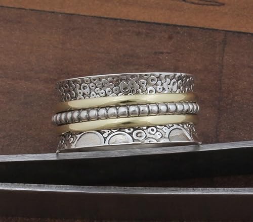 Miniatura 4 de Spinner Ring Women, Fidget Spinner Ring, 925 Silver Spinner Ring, Handmade Ring Women, Chunky Spinner Ring, Worry Ring, Family Band Ring, Gift For