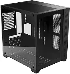 GABINETE GAMER FORCEFIELD BLACK VULCAN - FRONTAL E LATERAL EM VIDRO - PCYES - GFFBVP – PCYES