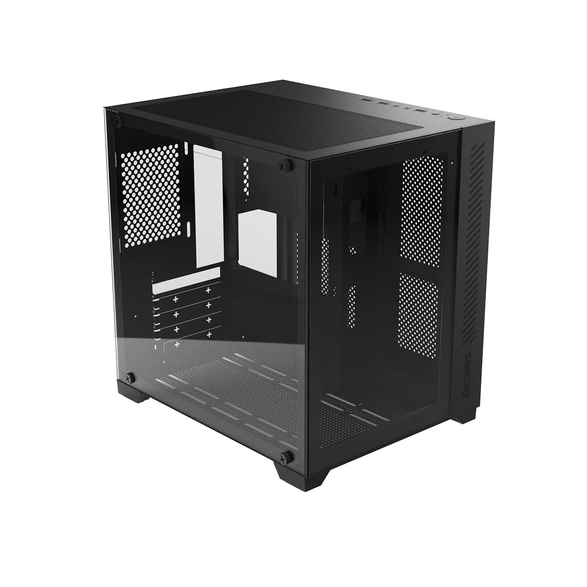 GABINETE GAMER FORCEFIELD BLACK VULCAN - FRONTAL E LATERAL EM