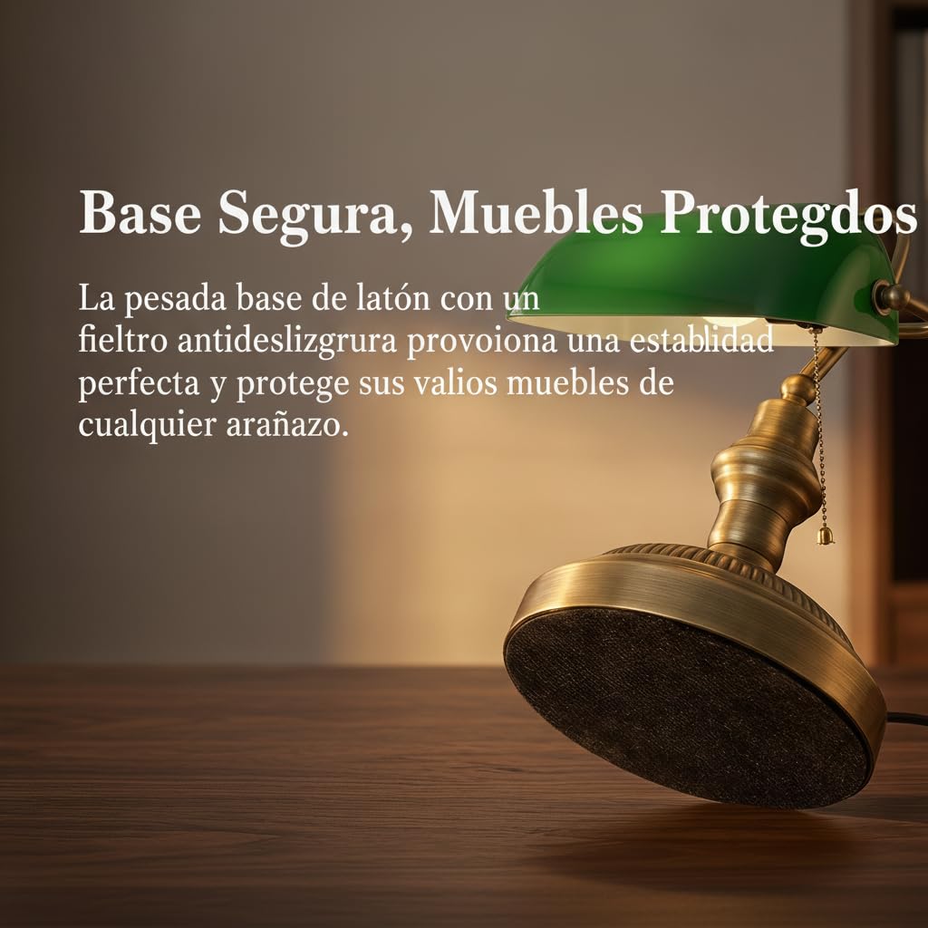 BARCELONA LED Lámpara Banquero Vintage E27 Orientable Con Cristal Verde