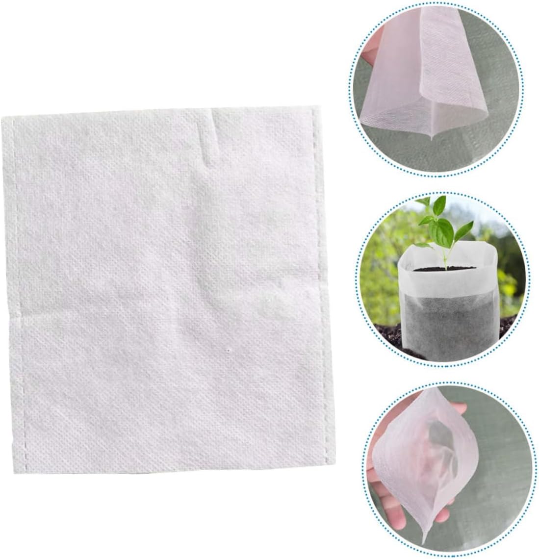 balacoo 500pcs Non-Woven Plant Growing Bags Ventilated Nursery Pots for Healthy for Outdoor and Indoor Gardening