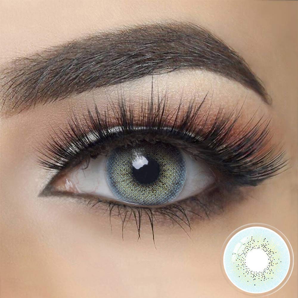 FreshGo Ocean Blue Soft Colored Contact Lenses - 12 Months Disposable with Case